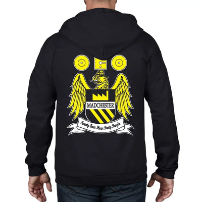 Madchester 24 Hour Party People Coat of Arms Full Zip Hoodie XXL / Black