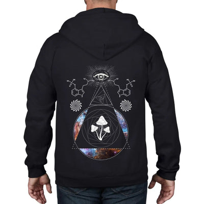 Magic Mushroom Trip Full Zip Hoodie L