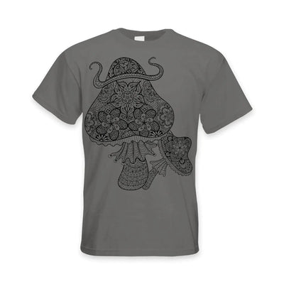 Magic Mushrooms Large Print Men's T-Shirt XL / Charcoal