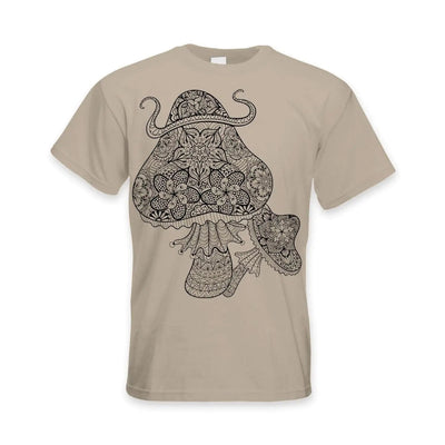 Magic Mushrooms Large Print Men's T-Shirt XL / Khaki