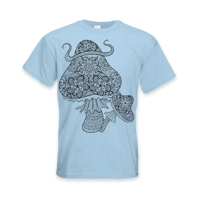 Magic Mushrooms Large Print Men's T-Shirt XL / Light Blue