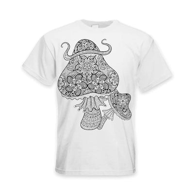 Magic Mushrooms Large Print Men's T-Shirt XL / White