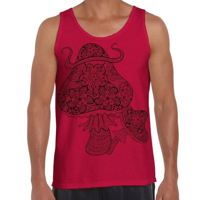 Magic Mushrooms Large Print Men's Vest Tank Top XXL / Red