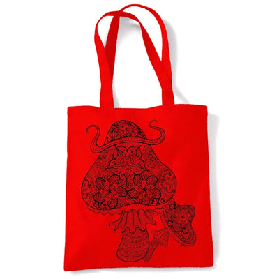 Magic Mushrooms Large Print Tote Shoulder Shopping Bag