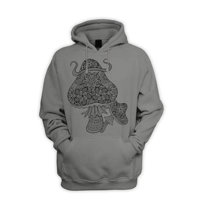 Magic Mushrooms Men's Pouch Pocket Hoodie Hooded Sweatshirt XL / Charcoal Grey