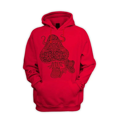 Magic Mushrooms Men's Pouch Pocket Hoodie Hooded Sweatshirt XL / Red