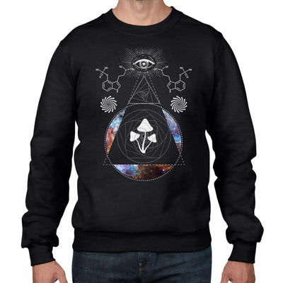 Magic Mushrooms Trip Hipster Men's Sweatshirt Jumper XXL / Black