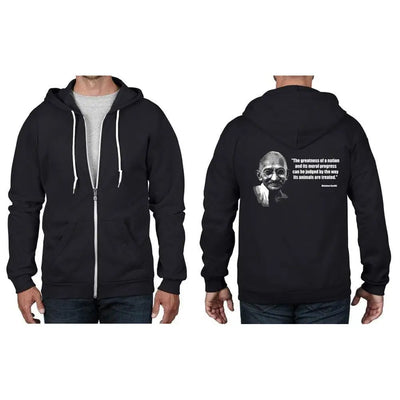 Mahatma Gandhi Vegetarian Quote Full Zip Hoodie