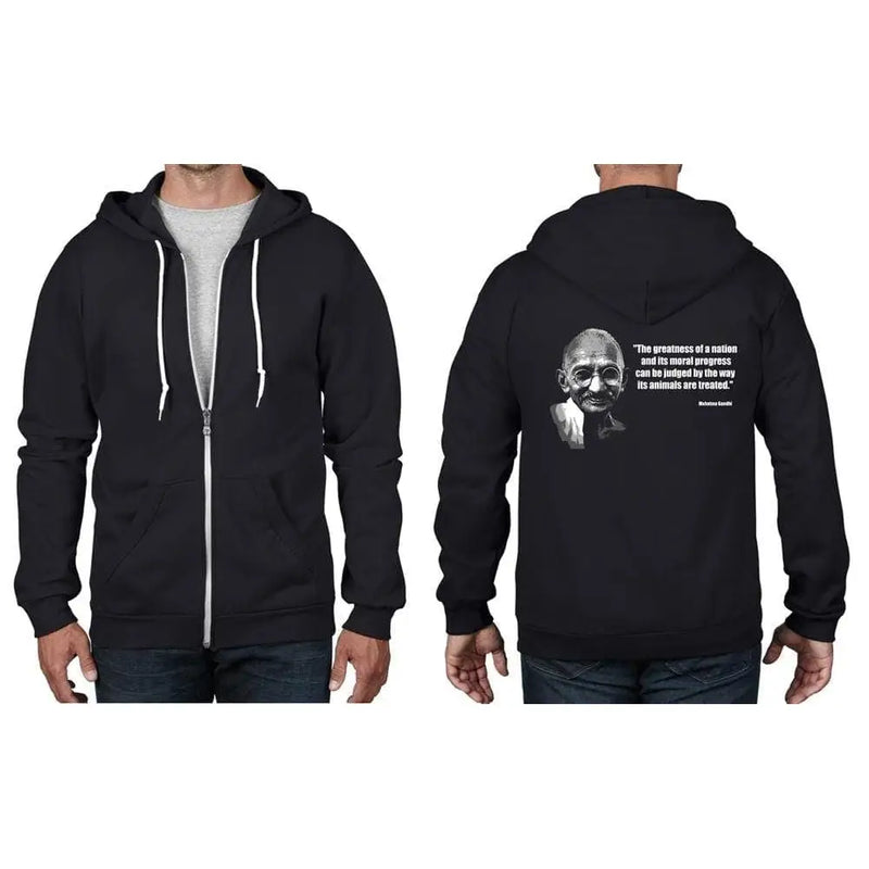 Mahatma Gandhi Vegetarian Quote Full Zip Hoodie
