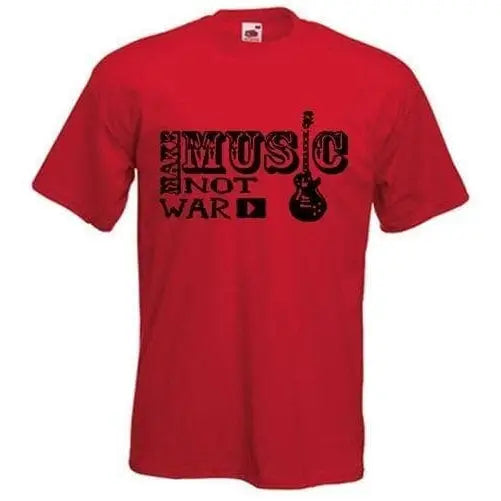 Make Music Not War T-Shirt XXL / Red