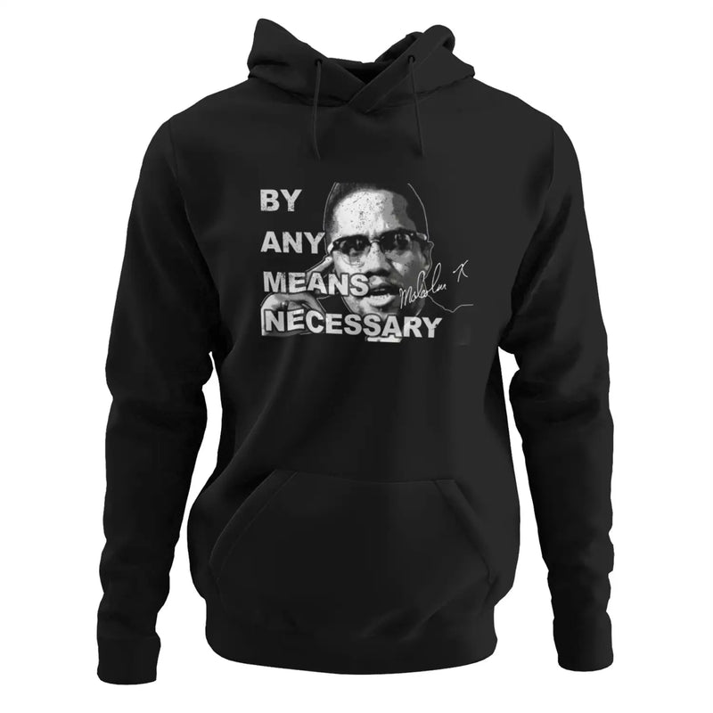 Malcolm X By Any Means Necessary Pullover Hoodie - S