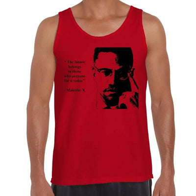 Malcolm X Future Quote Men's Tank Vest Top S / Red