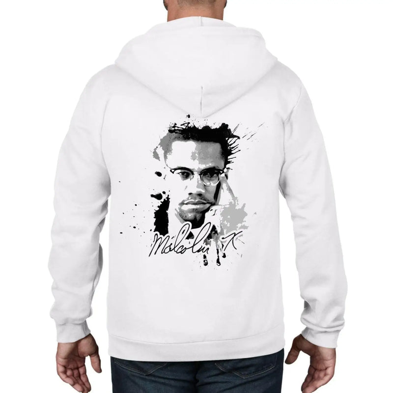 Malcolm X Grunge Design Full Zip Hoodie M