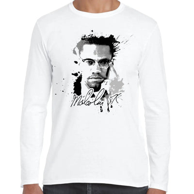 Malcolm X Grunge Design Long Sleeve T-Shirt M