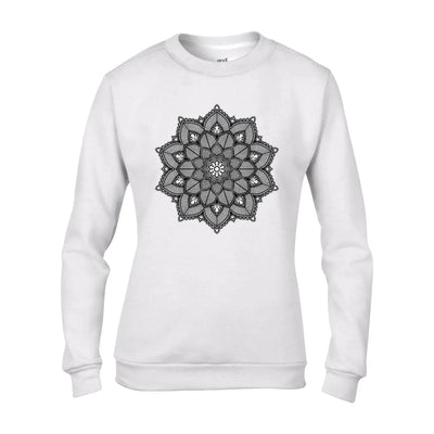 Mandala Hipster Tattoo Women's Sweatshirt Jumper S / White