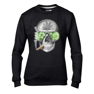 Marijuana Weed Skull Women's Sweatshirt Jumper XL