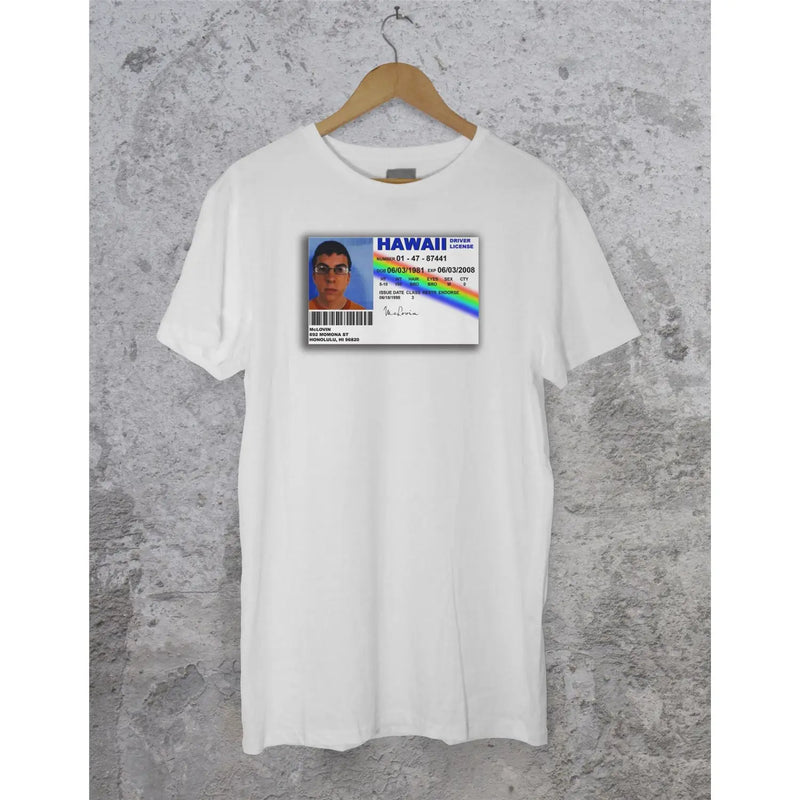 Mclovin ID Card T-Shirt - XXL / White - Mens T-Shirt