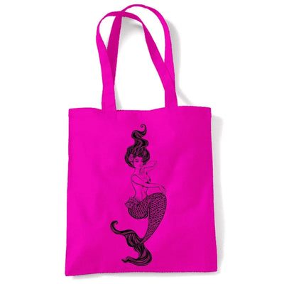 Sexy Mermaid Tattoo Hipster Large Print Tote Shoulder Shopping Bag