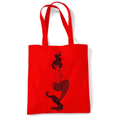 Sexy Mermaid Tattoo Hipster Large Print Tote Shoulder Shopping Bag