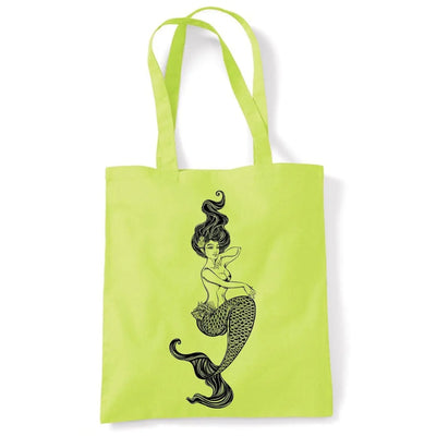 Sexy Mermaid Tattoo Hipster Large Print Tote Shoulder Shopping Bag