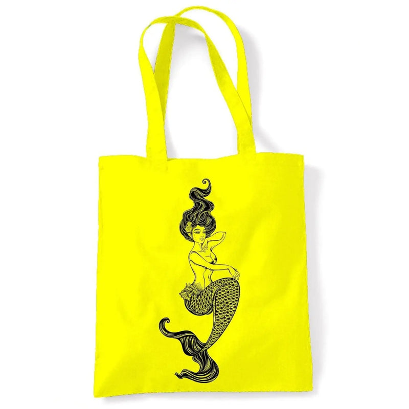 Sexy Mermaid Tattoo Hipster Large Print Tote Shoulder Shopping Bag