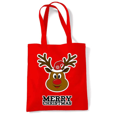 Merry Christmas Rudolph Funny Tote Shoulder Shopping Bag