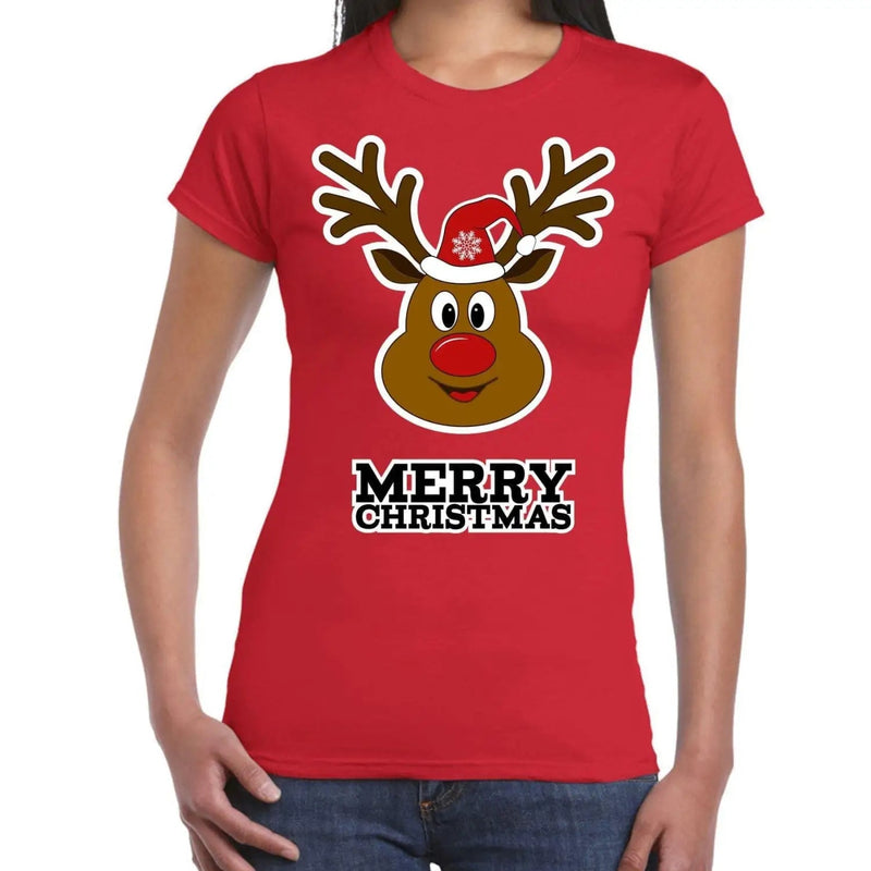 Merry Christmas Rudolph Funny Women&
