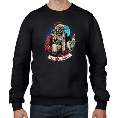 Merry Christmas Skeleton Santa Claus Mens Sweatshirt Jumper