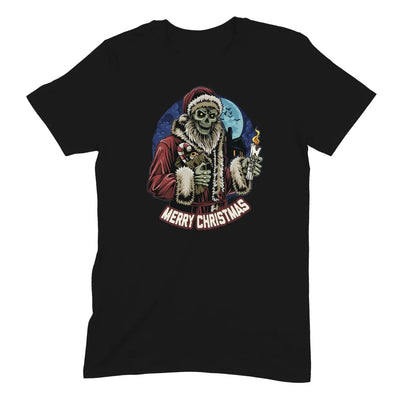 Merry Christmas Skeleton Santa Claus Mens T Shirt - Mens