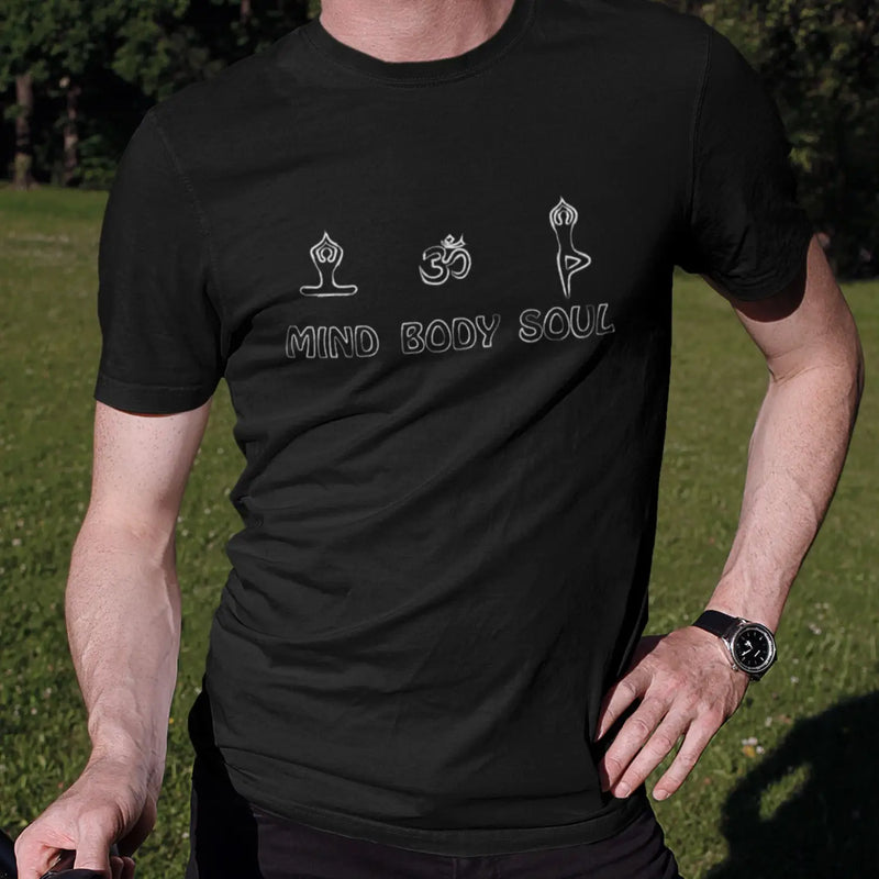 Mind Body Soul Yoga Mens T-Shirt - Mens T-Shirt
