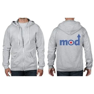 Mod Arrow Logo Full Zip Hoodie L / Heather Grey