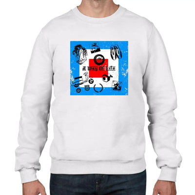 Mod Patch a Way of Life Men's Sweatshirt Jumper XL / White
