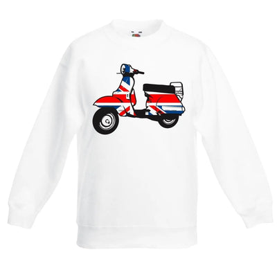 Mod Scooter Children's Toddler Kids Sweatshirt Jumper 7-8 / White