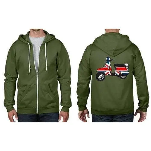 Mod Scooter Full Zip Hoodie S / Bottle Green