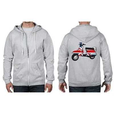 Mod Scooter Full Zip Hoodie S / Heather Grey