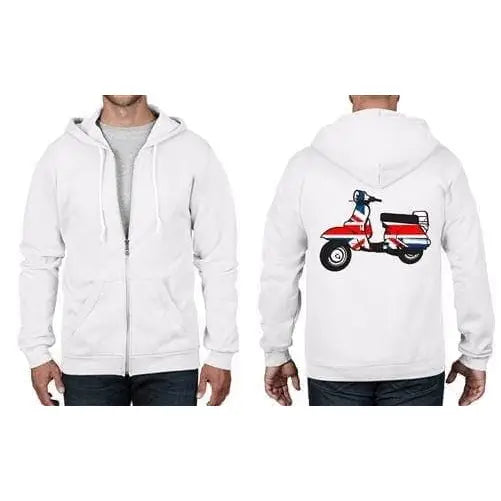 Mod Scooter Full Zip Hoodie S / White