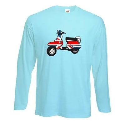 Mod Scooter Long Sleeve T-Shirt XL / Light Blue