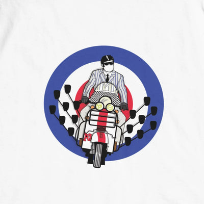 Mod Scooter Mirrors  Men's Contrast Polo T-Shirt