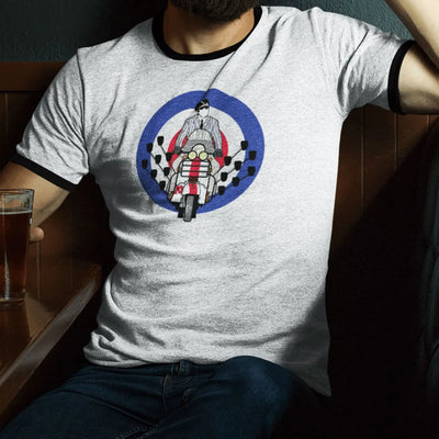 Mod Scooter Mirrors Ringer Style T-Shirt