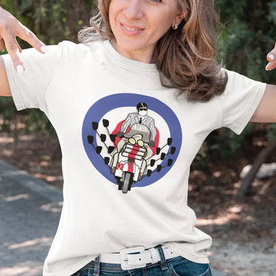 Mod Scooter Mirrors Womens T-Shirt - Womens T-Shirt