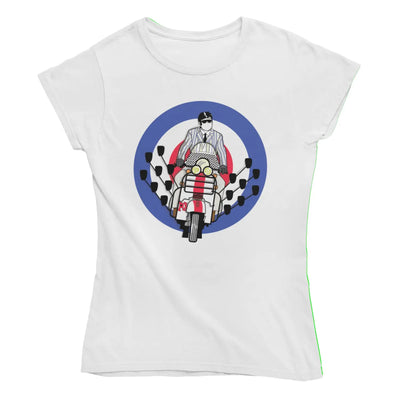 Mod Scooter Mirrors Womens T-Shirt - S - Womens T-Shirt