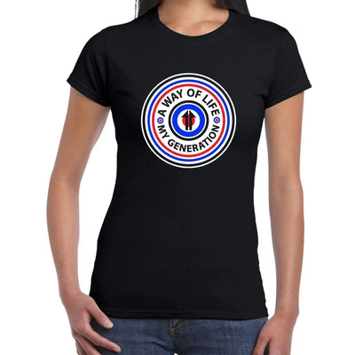 Mod Target Badge Women's T-Shirt M / Black