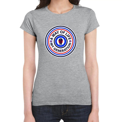 Mod Target Badge Women's T-Shirt M / Light Grey
