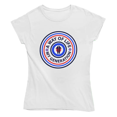Mod Target Badge Women’s T-Shirt - M / White - Womens