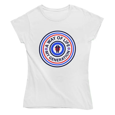 Mod Target Badge Women’s T-Shirt - M / White - Womens