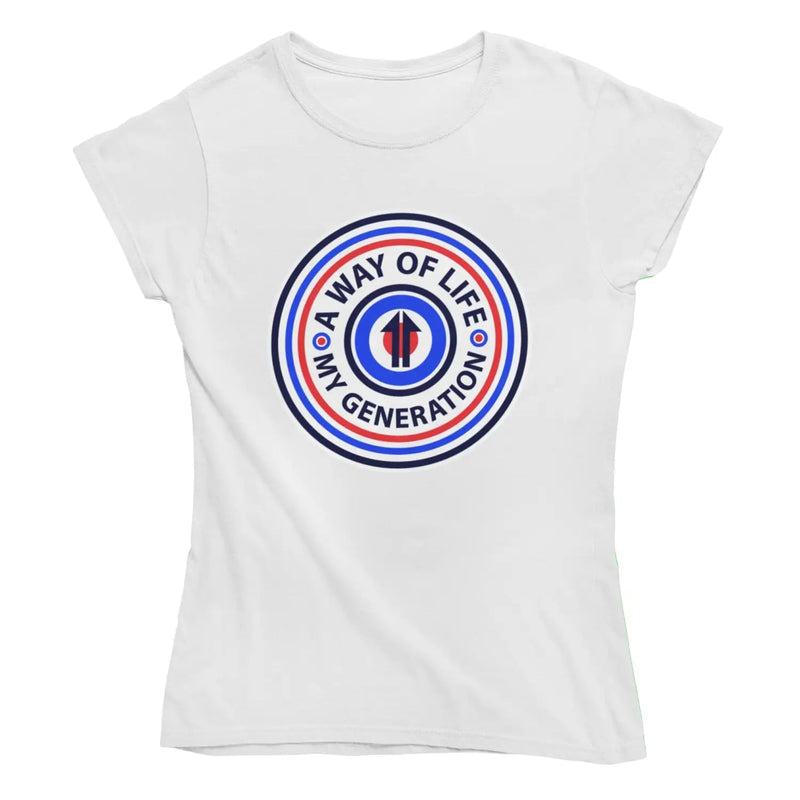 Mod Target Badge Women’s T-Shirt - M / White - Womens