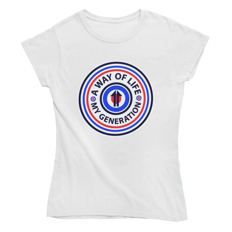 Mod Target Badge Women’s T-Shirt - M / White - Womens