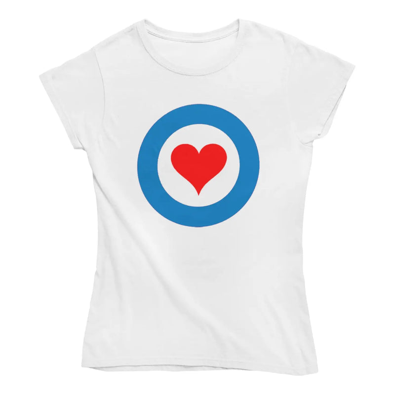 Mod Target Heart Women’s T-Shirt - M - Womens T-Shirt