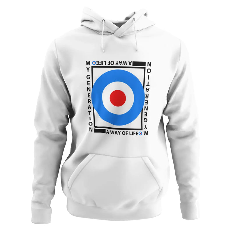 Mod Target My Generation Logo Pull Over Pouch Pocket Hoodie