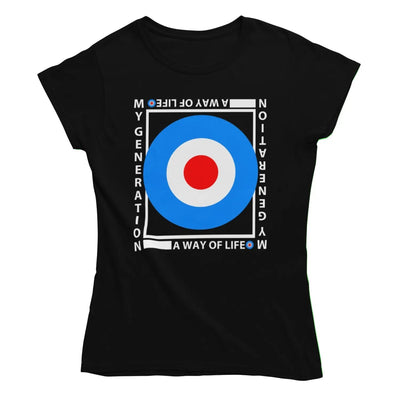 Mod Target My Generation Logo Women’s T-Shirt - L / Black -